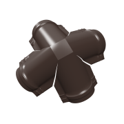 Четверник конька малого полукруглого 0,45 Drap TX с пленкой RAL 8017 шоколад