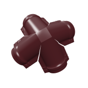 Четверник конька малого полукруглого 0,45 Drap TX с пленкой RAL 3005 красное вино