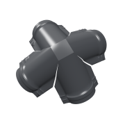 Четверник конька малого полукруглого 0,45 Drap TX с пленкой RAL 7024 мокрый асфальт