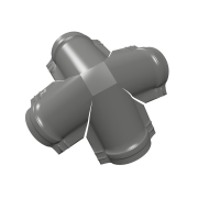 Четверник конька малого полукруглого 0,45 PE с пленкой RAL 7005 мышино-серый