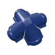 Четверник конька малого полукруглого 0,45 PE с пленкой RAL 5002 ультрамариново-синий