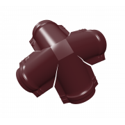 Четверник конька малого полукруглого 0,5 Satin Matt с пленкой RAL 3005 красное вино