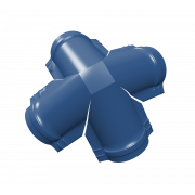 Четверник конька малого полукруглого 0,5 Satin с пленкой RAL 5005 сигнальный синий