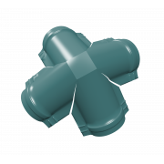 Четверник конька полукруглого 0,45 PE с пленкой RAL 5021 водная синь