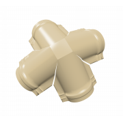 Четверник конька полукруглого 0,45 PE с пленкой RAL 1014 слоновая кость