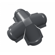 Четверник конька полукруглого 0,5 Satin Matt с пленкой RAL 7024 мокрый асфальт