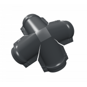 Четверник конька полукруглого 0,5 Satin Matt с пленкой RAL 7016 антрацитово-серый