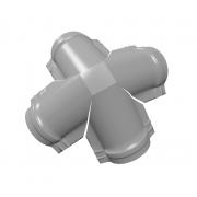 Четверник конька полукруглого 0,5 Satin с пленкой RAL 7004 сигнальный серый