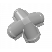 Четверник конька полукруглого 0,5 Satin с пленкой RAL 9006бело-алюминиевый