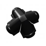 Четверник конька полукруглого 0,5 Satin с пленкой RAL 9005 черный