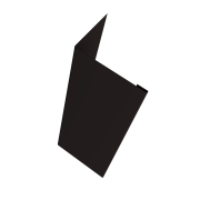 Нащельник (для калиток и ворот) 25х35 жалюзи Milan, Tokyo, Palermo 0,45 Drap-double TX RAL 9005 черный (L1,68)