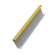 Декоративная накладка на столб универсальная 80х80 для забора жалюзи 0,45 PE с пленкой RAL 1018 цинково-желтый (2,5м)