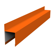 Планка опорная составная внешняя для забора жалюзи Palermo 0,45 PE с пленкой RAL 2004 оранжевый (2,5м)
