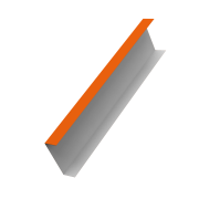 Декоративная накладка на столб универсальная 62х55 для забора жалюзи 0,45 PE с пленкой RAL 2004 оранжевый (2,5м)