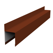Планка опорная составная внешняя для забора жалюзи Palermo 0,45 PE с пленкой RAL 3009 оксидно-красный (1,8м)