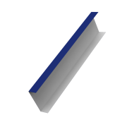 Декоративная накладка на столб универсальная 62х55 для забора жалюзи 0,45 PE с пленкой RAL 5002 ультрамариново-синий (3м)