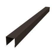 Планка вертикальная лицевая для забора жалюзи Palermo 0,45 PE-Double с пленкой RR 32 темно-коричневый (1,8м)