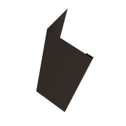 Нащельник (для калиток и ворот) 25х35 жалюзи Milan, Tokyo, Palermo 0,45 PE-Double с пленкой RR 32 темно-коричневый (L2,5)