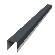 Планка вертикальная обратная для забора жалюзи Palermo 0,7 PE с пленкой RAL 7024 мокрый асфальт (3м)