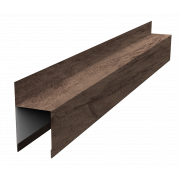 Планка опорная составная внешняя для забора жалюзи Palermo 0,45 Print Premium с пленкой Almond Wood Fresh (1,8м)