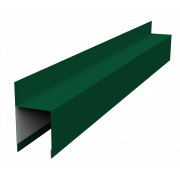 Планка опорная составная внешняя для забора жалюзи Palermo 0,5 Satin с пленкой RAL 6005 зеленый мох (3м)
