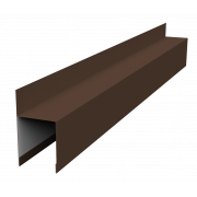 Планка опорная составная внешняя для забора жалюзи Palermo 0,5 Satin с пленкой RAL 8017 шоколад (2м)