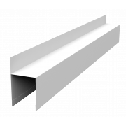 Планка опорная составная внешняя для забора жалюзи Palermo 0,5 Satin с пленкой RAL 9003 сигнальный белый (2,5м)