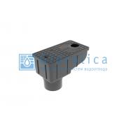 Ливнеприемник VS Line ЛП-25.25.20, комплект: корпус, корзина с ручкой, решетка с крепежом пластиковая щелевая кл. B125 (6014)