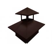 Дымник на трубу двойной 520х390мм 0,45 PE с пленкой RAL 8017 шоколад