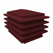 Дымник на трубу елка 800х600мм 0,5 Satin с пленкой RAL 3005 красное вино