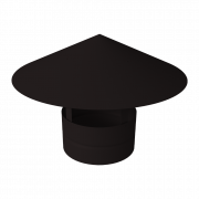 Дымник на трубу круглый d160 0,5 Satin с пленкой RAL 9005 черный