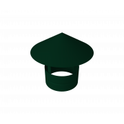 Дымник на трубу круглый d80 0,5 Satin с пленкой RAL 6005 зеленый мох