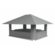 Дымник на трубу 520х390мм 0,45 PE с пленкой RAL 9006бело-алюминиевый