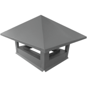 Дымник на трубу 520х390мм 0,5 Satin с пленкой RAL 9006бело-алюминиевый