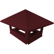 Дымник на трубу 520х390мм 0,5 Satin Matt с пленкой RAL 3005 красное вино