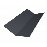 Планка ендовы нижней 300х300 0,5 Satin с пленкой RAL 7024 мокрый асфальт (2м)