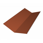 Планка ендовы нижней 300х300 0,5 Satin с пленкой RAL 8004 терракота (2м)