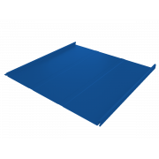 Фальц двойной стоячий Line Grand Line 0,45 PE с пленкой на замках RAL 5005 сигнальный синий