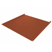 Фальц двойной стоячий Line Grand Line 0,5 Satin с пленкой на замках RAL 8004 терракота