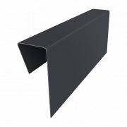 Финишный профиль фибросайдинга 0,5 Atlas X с пленкой RAL 7024 мокрый асфальт (2м)