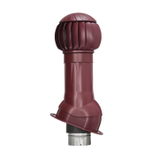 Комплект вентиляции Gervent для кровли фальцевой и гибкой черепицы, 160 мм, труба изолированная 125 мм, RAL 3005, красное вино