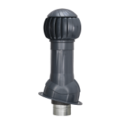 Комплект вентиляции Gervent для кровли фальцевой и гибкой черепицы, 160 мм, труба изолированная 150 мм, RAL 7024, мокрый асфальт