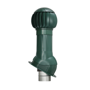 Комплект вентиляции Gervent для кровли фальцевой и гибкой черепицы, 160 мм, труба изолированная 125 мм, RAL 6005, зеленый мох