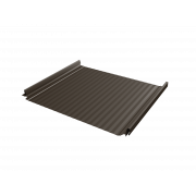 Кликфальц Pro Gofr Grand Line 0,5 GreenCoat Pural BT с пленкой на замках RR 32 темно-коричневый (RAL 8019 серо-коричневый)