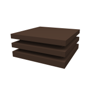 Колпак на столб плоский елка 390х390мм 0,45 PE с пленкой RAL 8017 шоколад