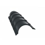 Планка малого конька полукруглого 0,5 Satin с пленкой RAL 7016 антрацитово-серый (1,97м)