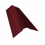 Планка конька фигурного 100x100 0,45 PE с пленкой RAL 3005 красное вино (3м)