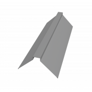 Планка конька плоского 115х30х115 0,5 Satin с пленкой RAL 9006бело-алюминиевый (3м)