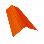 Планка конька фигурного 100x100 0,45 PE с пленкой RAL 2004 оранжевый (3м)