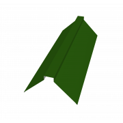 Планка конька плоского 150х40х150 0,45 PE с пленкой RAL 6002 лиственно-зеленый (3м)